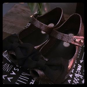 MINI MELISSA Ultragirl Black Glitter Mary Jane